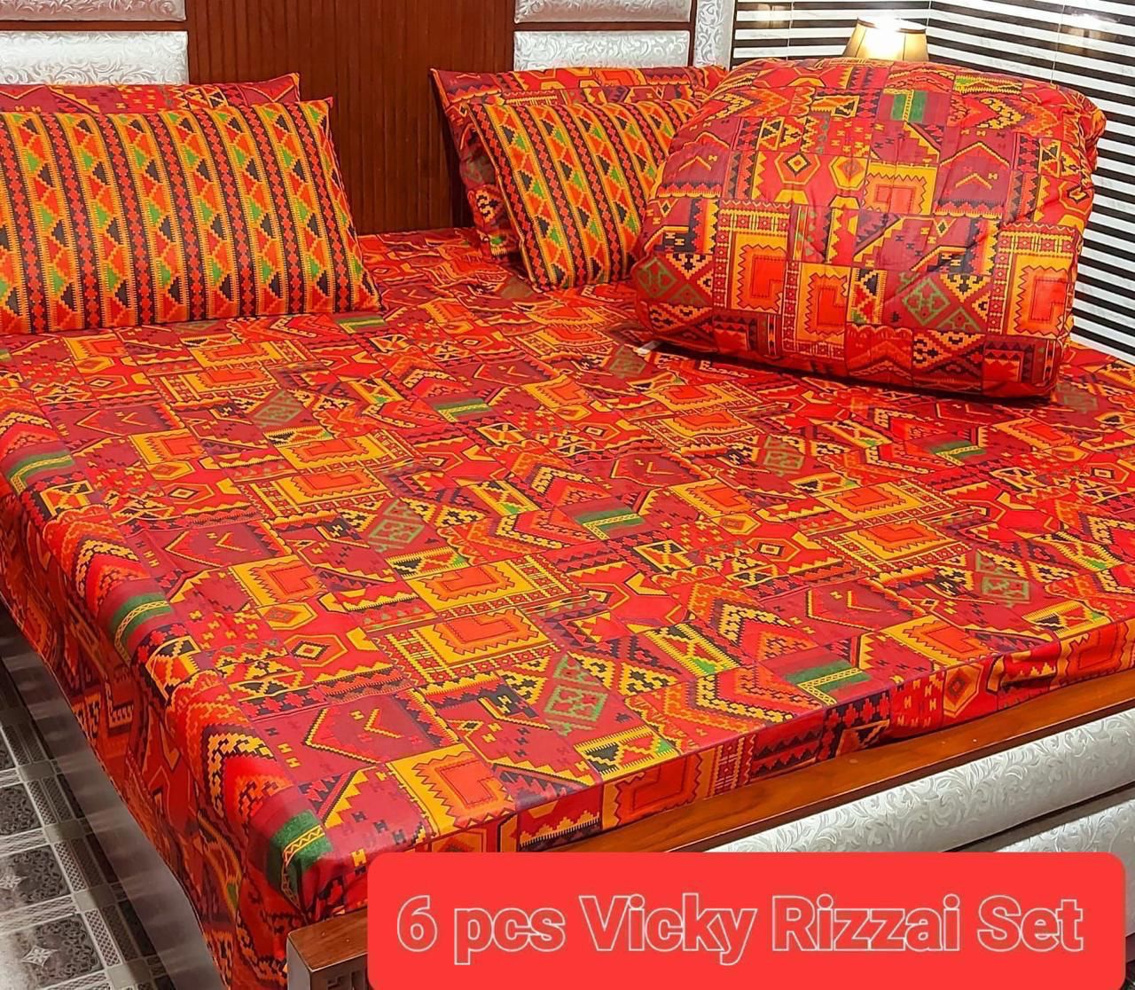 6 PCs Vicky Razai Set - Orange