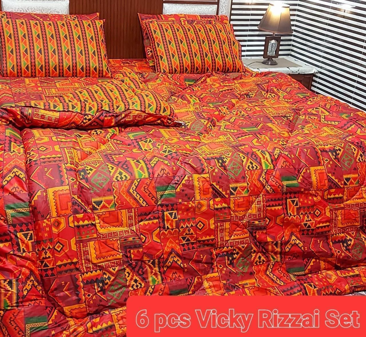 6 PCs Vicky Razai Set - Orange